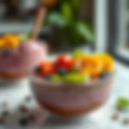 Vibrant smoothie bowls showcasing fresh ingredients