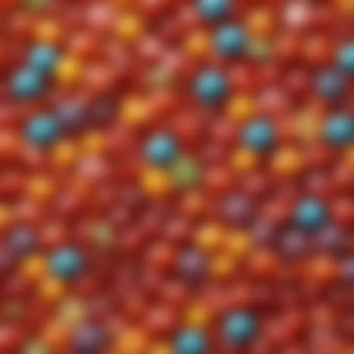 An assortment of colorful hard candies displayed artistically.
