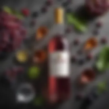 Selection of Grape Vodka Ingredients A beautifully arranged selection of grape vodka ingredients