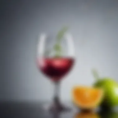 Sophisticated Grape Vodka Glass A sophisticated glass of grape vodka with a twist of citrus
