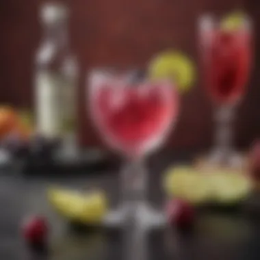 Vibrant Grape Vodka Cocktail A vibrant cocktail featuring grape vodka and fresh fruits