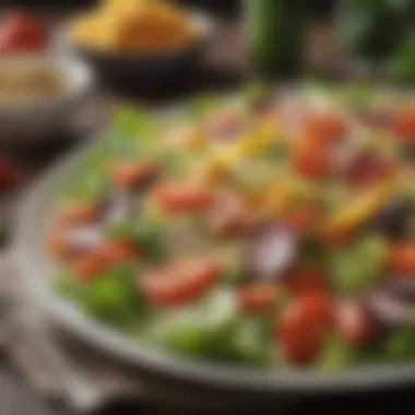 Vibrant Low-Fat Salad A vibrant salad featuring fresh vegetables and lean proteins