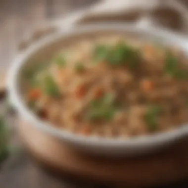Flavorful Whole Grain Dish A delicious whole grain dish topped with fresh herbs and spices