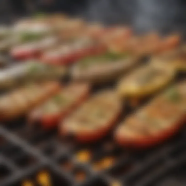 Delicious grilled vegetables on an eco-friendly grill