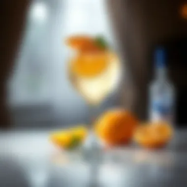 Citrus Elegance in a Glass Elegant Grey Goose cocktail garnished with citrus