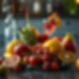 A vibrant array of fresh fruits used in cocktails