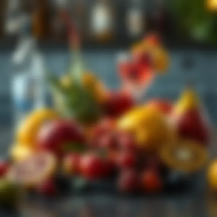 Fresh Ingredients for Cocktails A vibrant array of fresh fruits used in cocktails