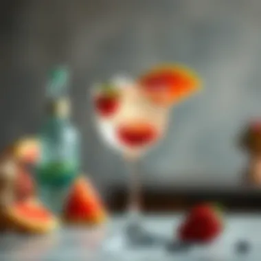 Fruity Twist on Classic Elegance Close-up of a Grey Goose cocktail with a fruity twist