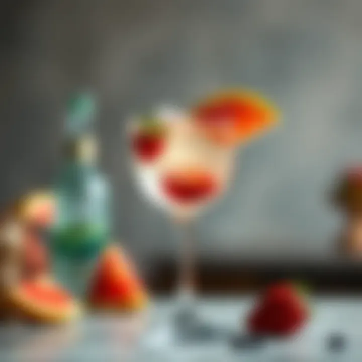 Fruity Twist on Classic Elegance Close-up of a Grey Goose cocktail with a fruity twist