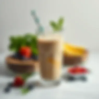 Energy-Boosting Ingredients for Optimal Wellness Illustration of energy-boosting ingredients in a shake