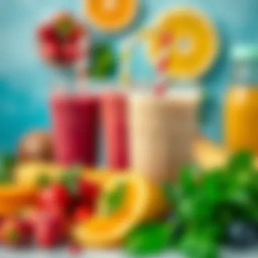 Vibrant Ingredients for Healthier Shakes Nutrient-rich shake ingredients with vibrant colors