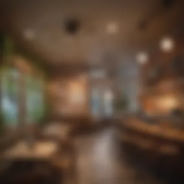 Charming Healthy Cafe Ambiance A cozy cafe with healthy food options on display