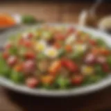 A vibrant salad full of fresh vegetables and grains