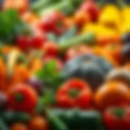 Vibrant assortment of fresh vegetables