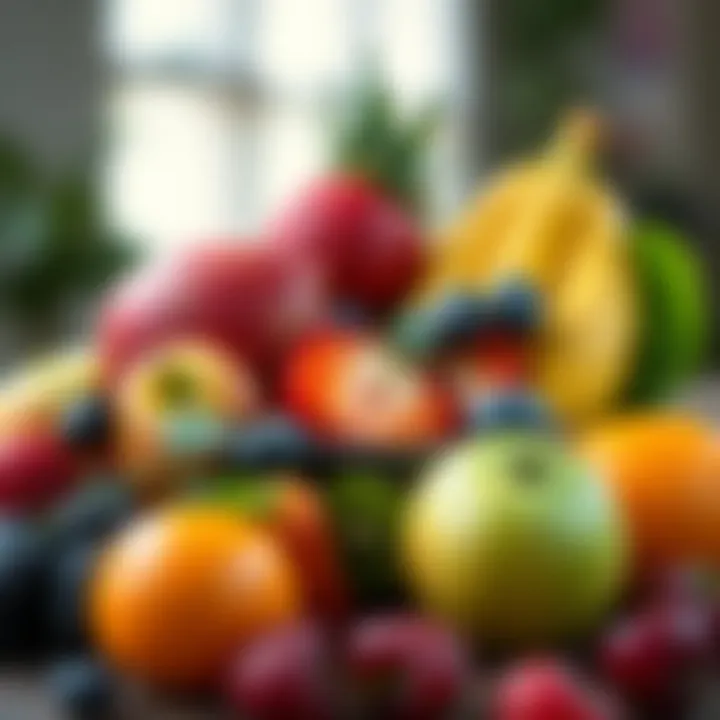 Seasonal fruits arranged artistically