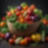 Colorful array of fresh organic vegetables
