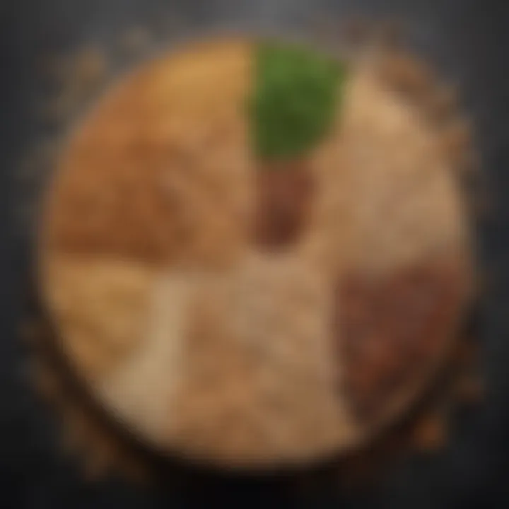 Assortment of whole grains and legumes