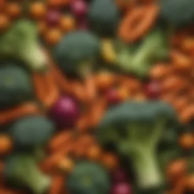 Nutritious High-Fiber Vegetables An assortment of colorful vegetables rich in fiber such as broccoli and carrots.