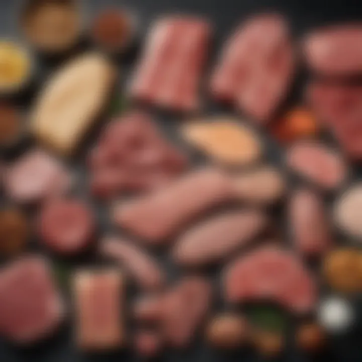 Nutritional chart showcasing protein content in various meats