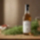 Bottle of vinegar with fresh herbs