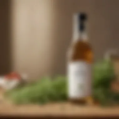 Natural Cleaning Power of Vinegar Bottle of vinegar with fresh herbs