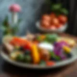 A beautifully arranged plate of colorful, nutrient-dense foods