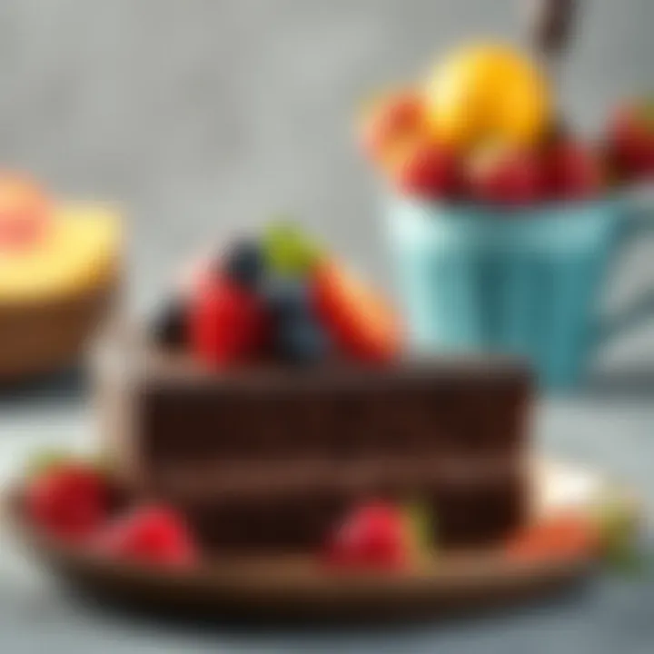 Delicious keto-friendly chocolate cake topped with berries
