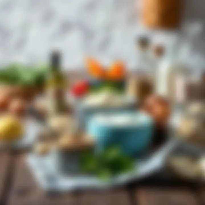 Ingredients used in keto baking displayed on a rustic table