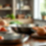 Elegant Design of Stainless Steel Sauté Pan Elegant large stainless steel sauté pan showcasing a polished exterior