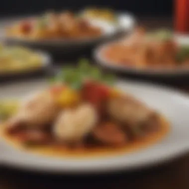 A Plated Masterpiece of Latin Cuisine A vibrant Latin street food dish plated beautifully