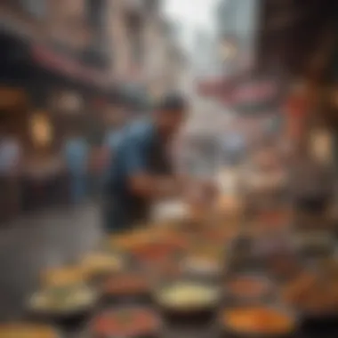 Vibrant Street Food Vendors in Latin America Street food vendors showcasing their culinary delights