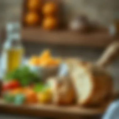 Nutritious Meal with Low-Carb Bread A nutritious meal featuring low-carb bread as a side