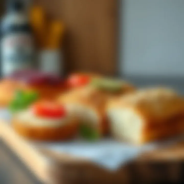 Low-Carb Bread with Fresh Toppings A colorful display of low-carb bread with fresh toppings