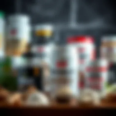 An array of low-carb protein powder options in various containers