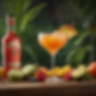 A refreshing tropical cocktail featuring Malibu rum and vibrant fruits.