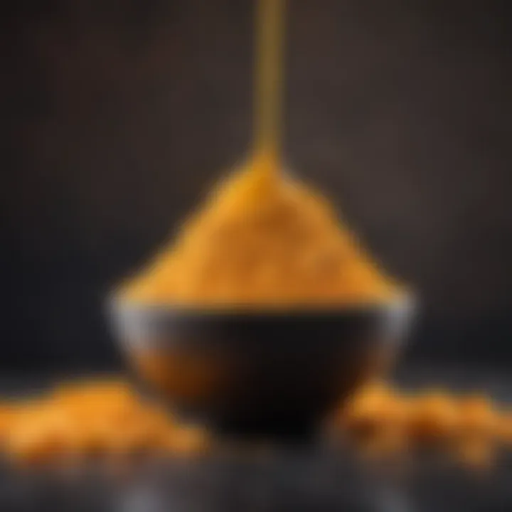 Vibrant mango protein powder in a bowl