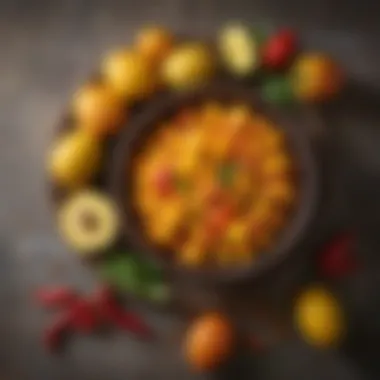 Ingredients: Mangoes and Habanero Peppers Fresh mangoes and habanero peppers displayed together, showcasing their colors and textures.