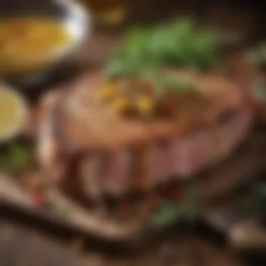 Flavorful Herbs and Spices for Pork Chops A variety of herbs and spices enhancing the flavor of pork chops