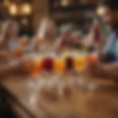 Social Gathering with Non-Alcoholic Drinks A vibrant social gathering enjoying a variety of non-alcoholic drinks