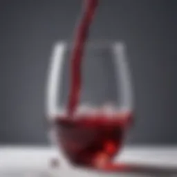 A glass of non-alcoholic wine showcasing its rich color and clarity
