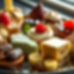 A vibrant display of various non-dairy desserts showcasing different textures and flavors.