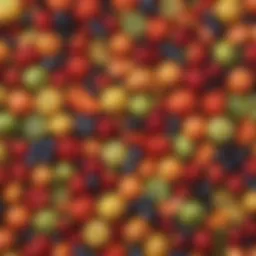 A vibrant display of assorted non-sugary fruits showcasing their unique colors and textures.