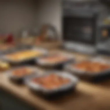 A selection of various oven cooking bags displayed on a kitchen countertop, highlighting different types and sizes.