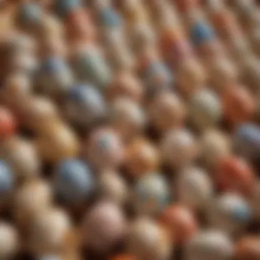 Artistic Display of Decorated Ceramic Eggs Decorated ceramic eggs arranged artistically for an event