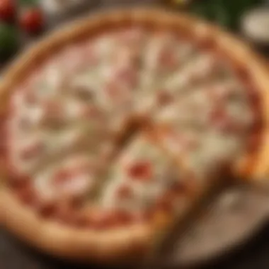 Pizza with Ranch Sauce An artistic arrangement of pizza slices with ranch sauce for dipping