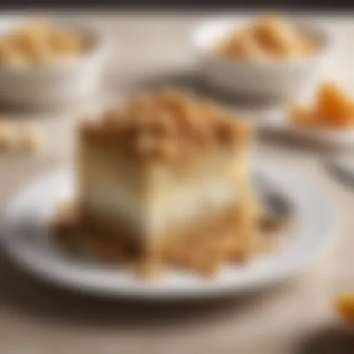 The rich texture of Philadelphia cream cheese crumble highlighted in a gourmet dish