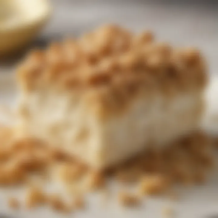 A detailed view of Philadelphia cream cheese crumble being used in a savory dish