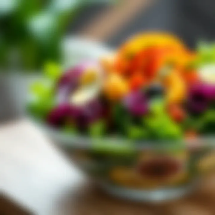 Fresh and Flavorful: Vibrant Keto Salad Bowl A vibrant salad bowl filled with fresh, low-carb ingredients