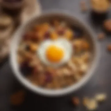 Wholesome Quinoa Breakfast Bowl A hearty quinoa breakfast bowl garnished with nuts and dried fruits