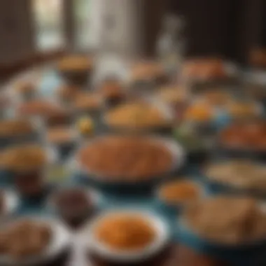 A Vibrant Iftar Table A vibrant iftar table adorned with traditional dishes and appetizers